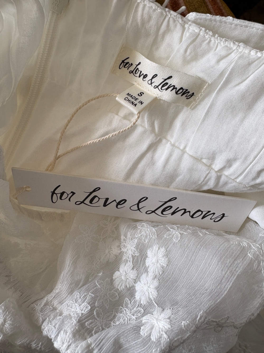 $319 NWT For Love & Lemons “Morgan” Corset Mini Dress in White Sz Small - Picture 4 of 16